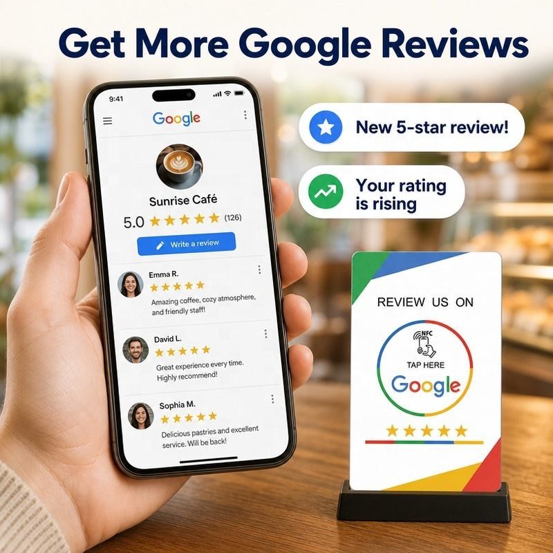 Get More Google Reviews Stand with Live Customer Rating
